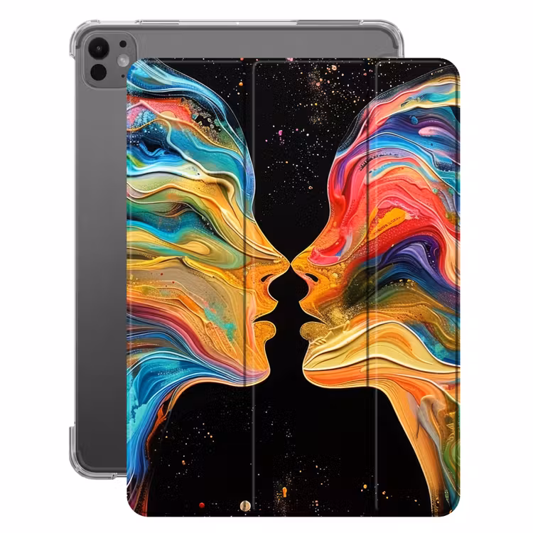 iPad-Hülle - Kunst - Bunt - Frau - Kunst - Abstrakt - Gesichter — 1