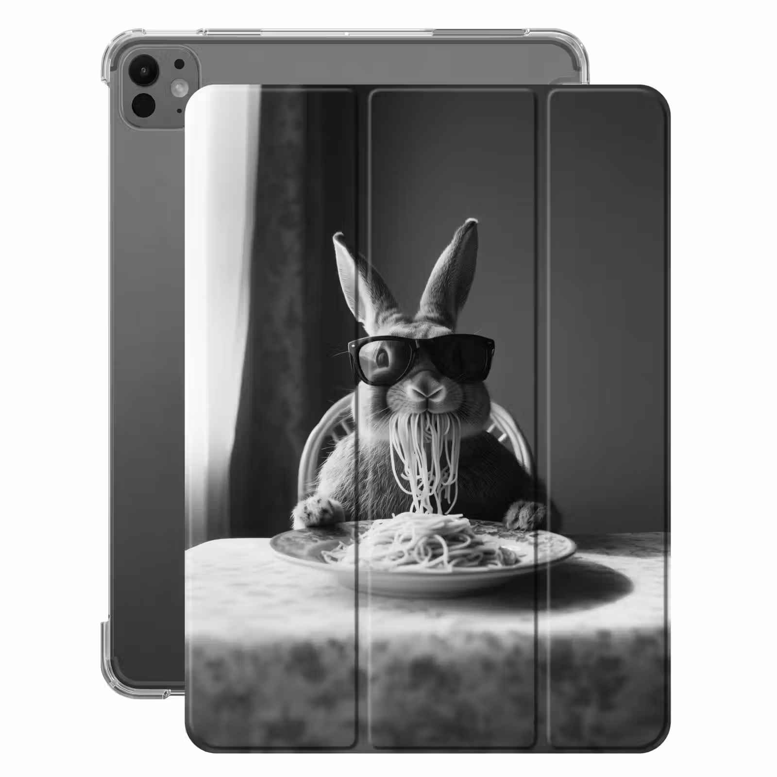 iPad-Hülle - Kaninchen - Hase - Sonnenbrille - Tischtuch - Nudeln - Niedlich — 1