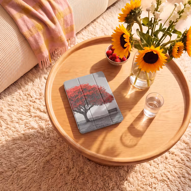 iPad-Hülle - Baum - Rot - Natur - Schwarz und weiß — 2