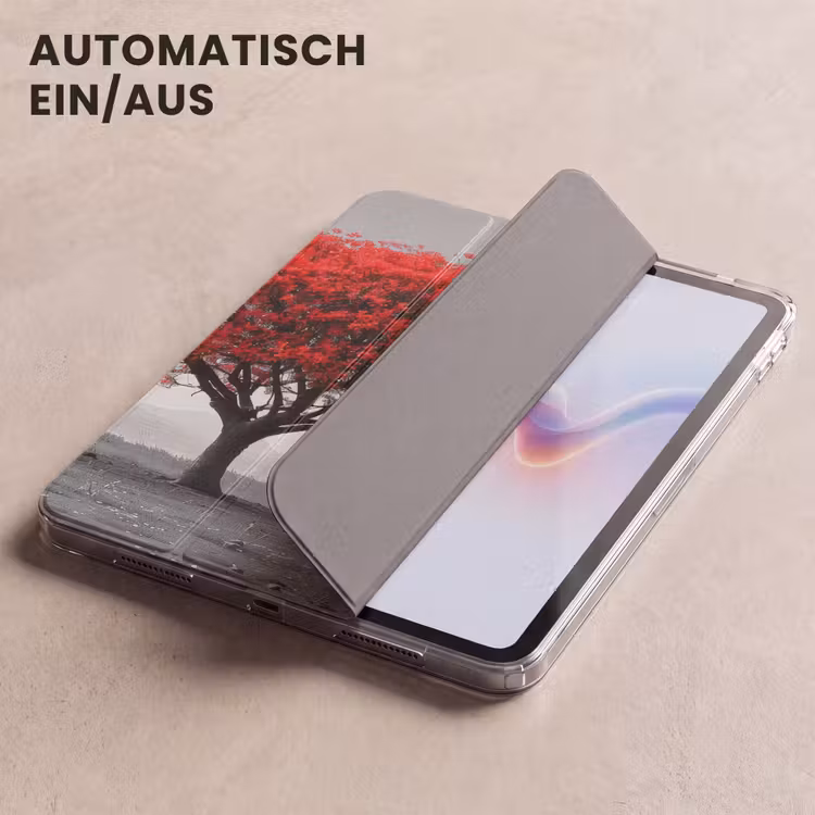 iPad-Hülle - Baum - Rot - Natur - Schwarz und weiß — 5