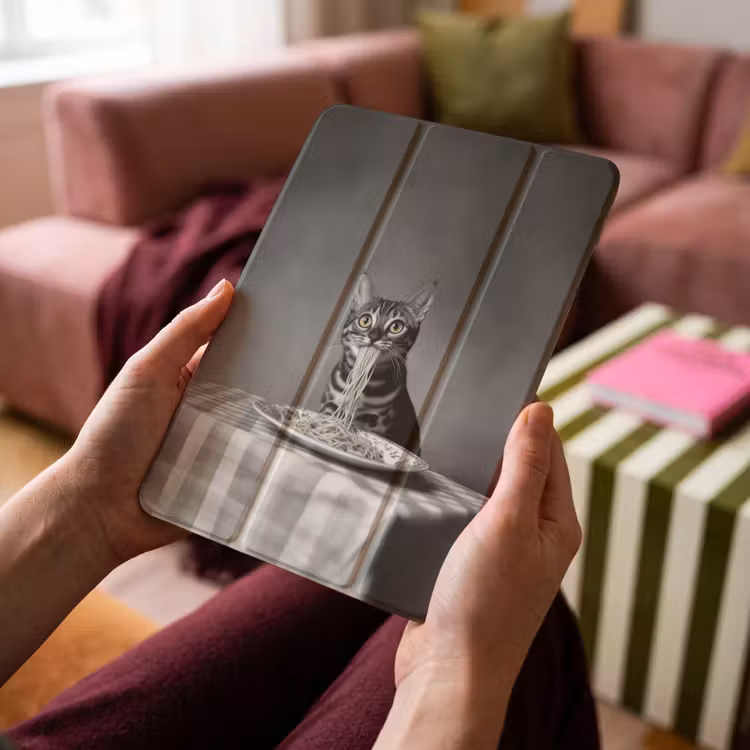 iPad-Hülle - Bengalisch - Katze - Tischtuch - Schwarz - Weiß - Tier — 4