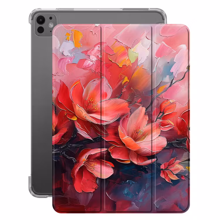 iPad-Hülle - Blumen - Rosa - Natur - Kunst - Abstrakt — 1