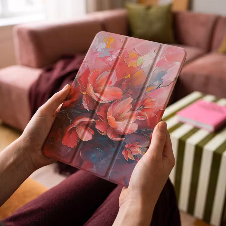 iPad-Hülle - Blumen - Rosa - Natur - Kunst - Abstrakt — 4
