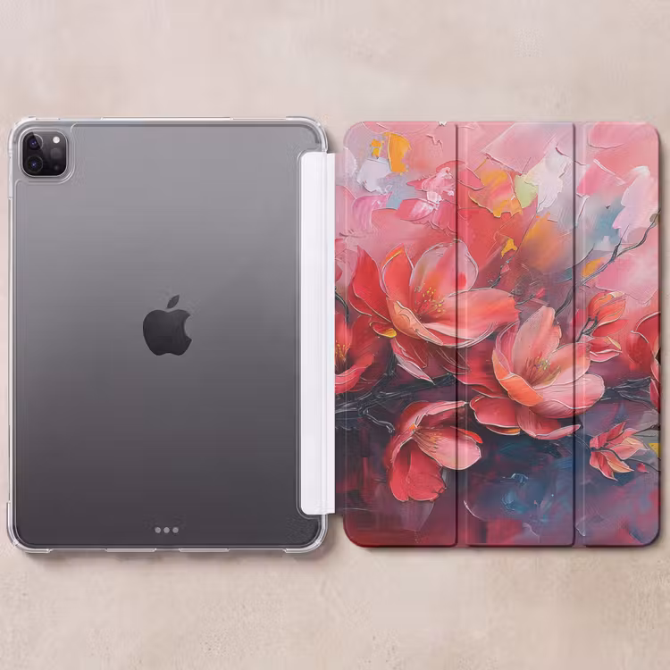 iPad-Hülle - Blumen - Rosa - Natur - Kunst - Abstrakt — 6