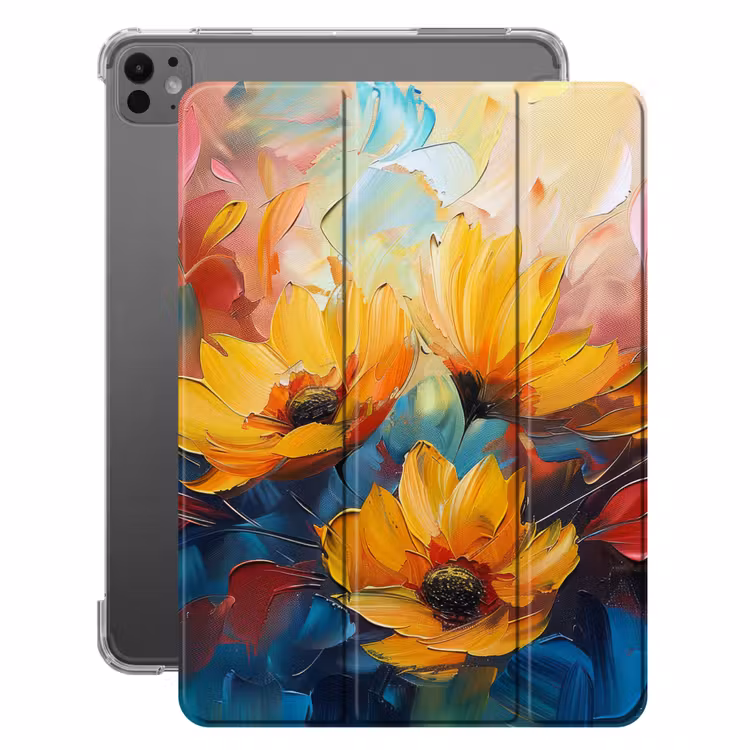 iPad-Hülle - Blumen - Sonnenblumen - Kunst - Gelb — 1