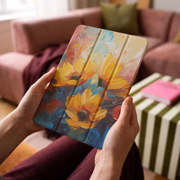 iPad-Hülle - Blumen - Sonnenblumen - Kunst - Gelb — 4