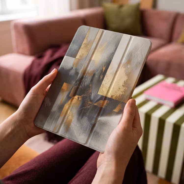 iPad-Hülle - Kunst - Gold - Silber - Abstrakt — 4