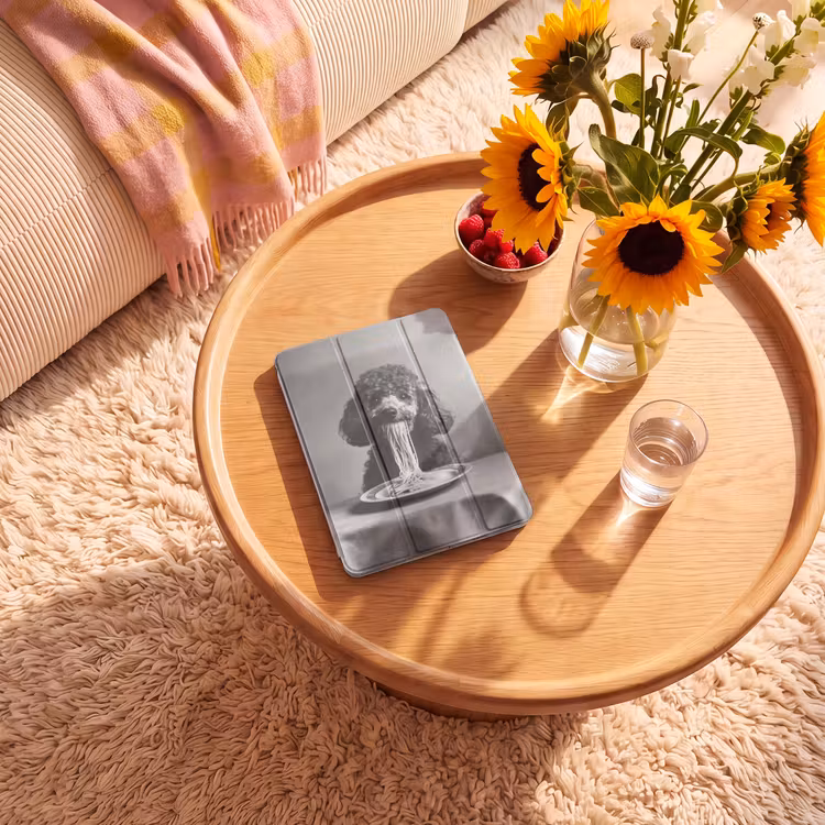 iPad-Hülle - Pudel - Hund - Schwarz - Weiß - Niedlich - Nudeln — 2