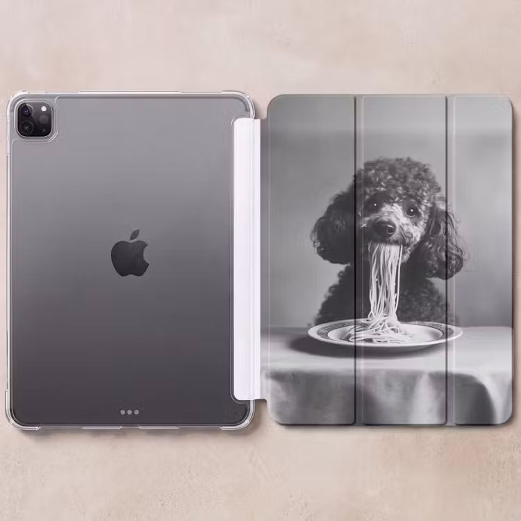 iPad-Hülle - Pudel - Hund - Schwarz - Weiß - Niedlich - Nudeln — 6
