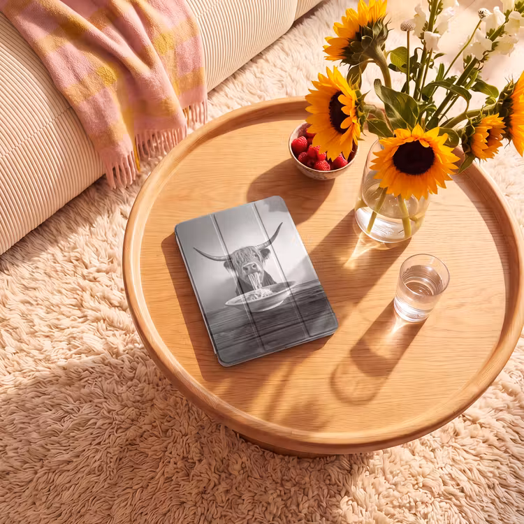 iPad-Hülle - Schottischer Highlander - Spaghetti - Tiere - Schwarz und weiß — 2