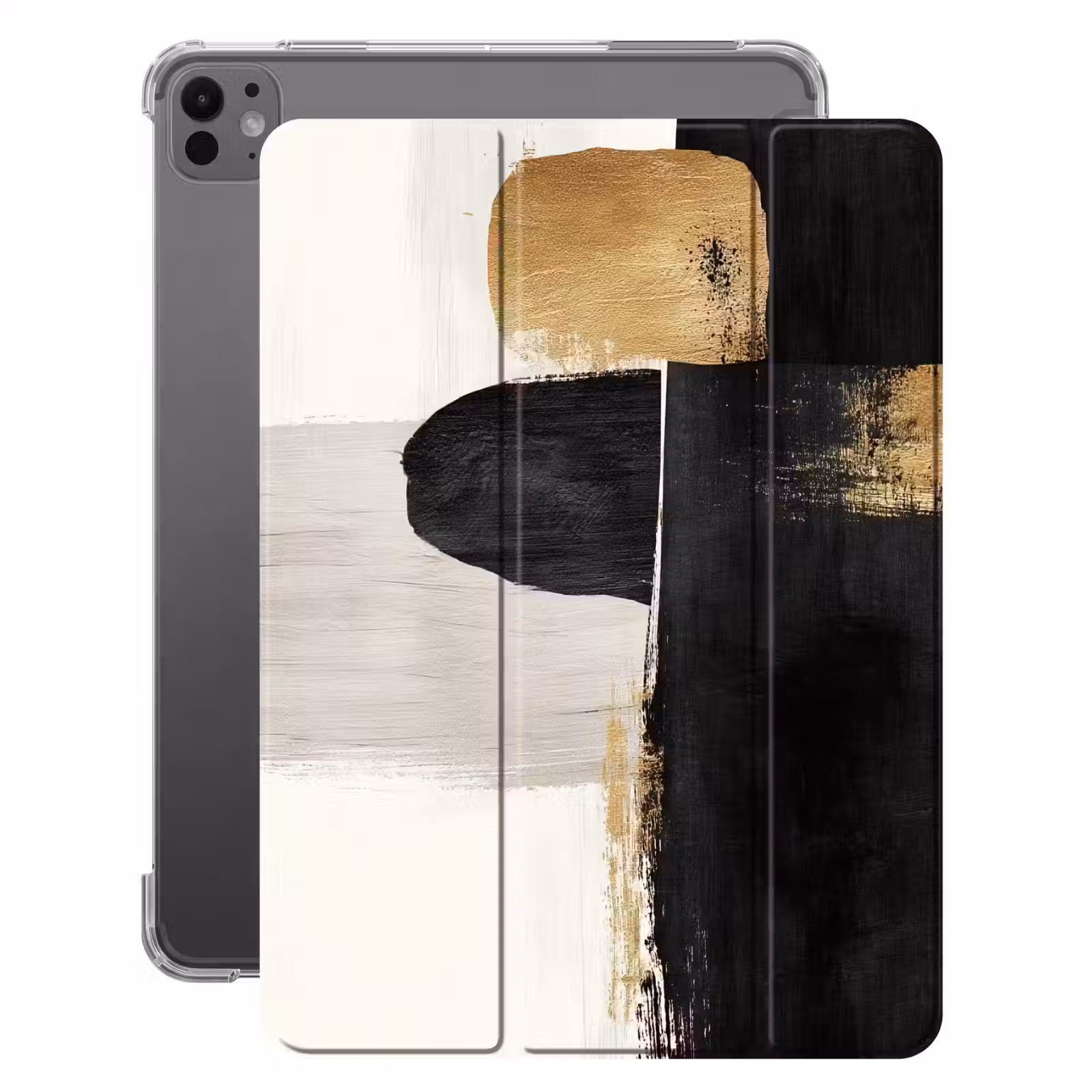 iPad-Hülle - Formen - Pinselstriche - Abstrakt - Gold — 1