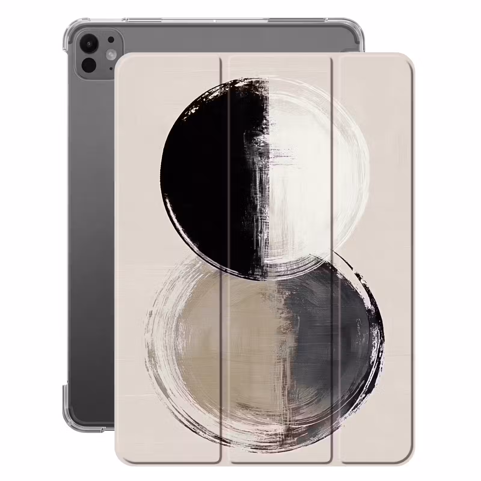 iPad-Hülle - Kreise - Streifen - Minimalistisch - Schwarz — 1