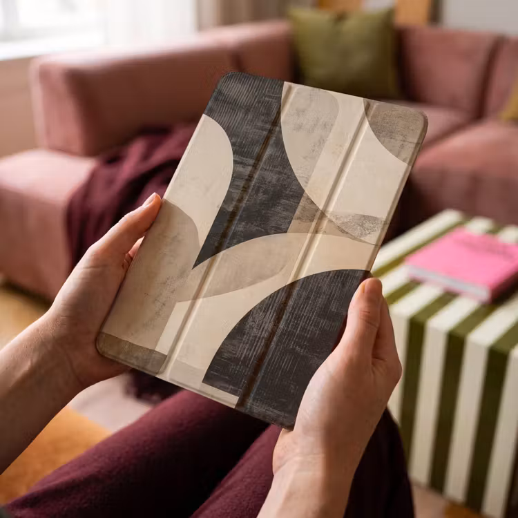 iPad-Hülle - Abstrakt - Formen - Modern - Beige — 4