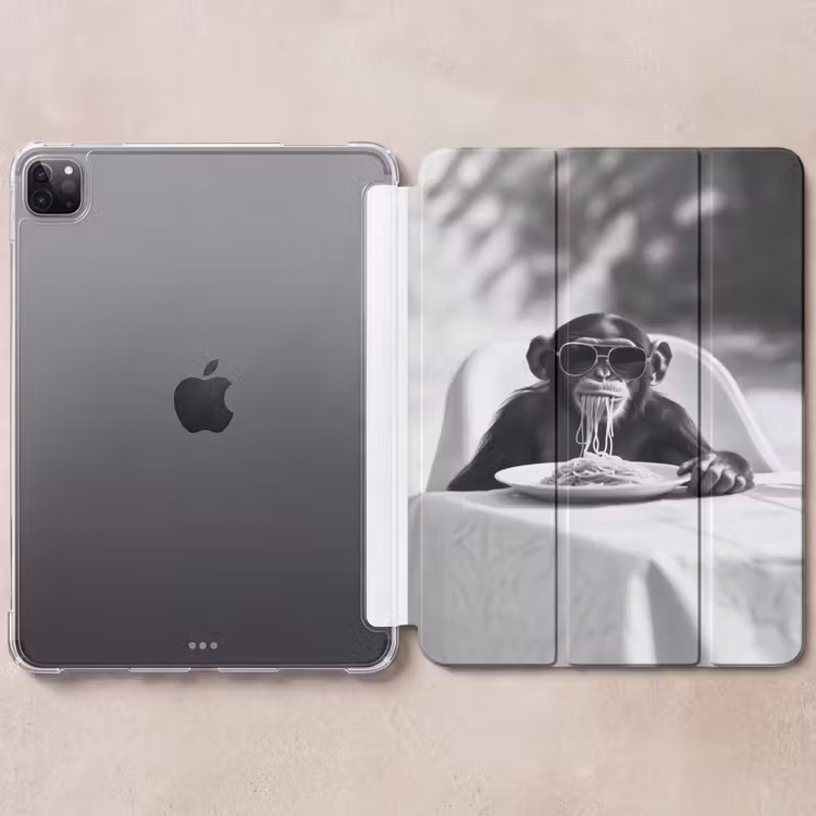 iPad-Hülle - Affe - Spaghetti - Sonnenbrille - Schwarz und weiß - Cool - Tier — 6