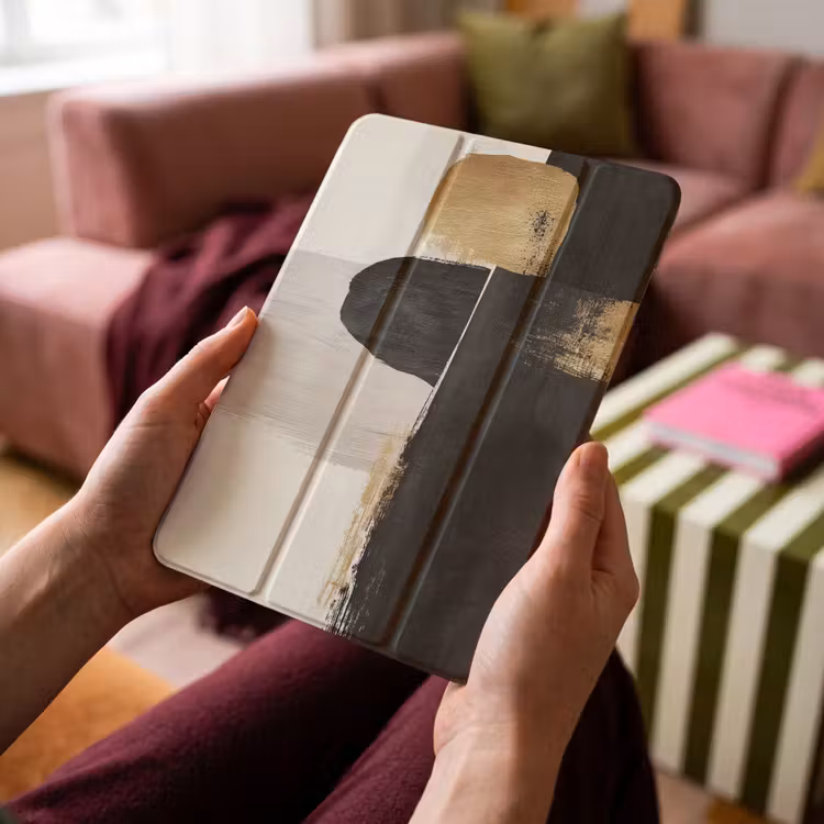 iPad-Hülle - Formen - Pinselstriche - Abstrakt - Gold — 4