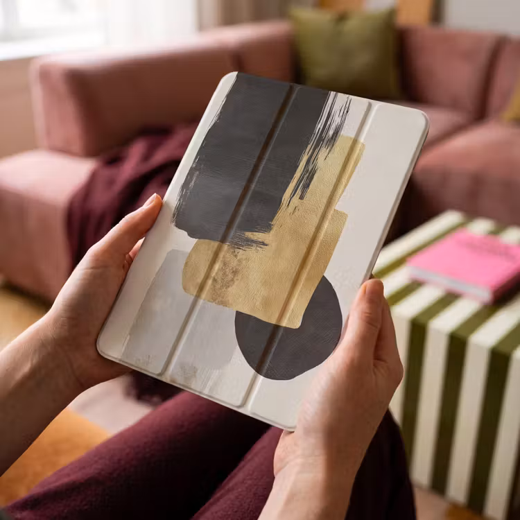 iPad-Hülle - Gold - Rechtecke - Kreise - Abstrakt — 4