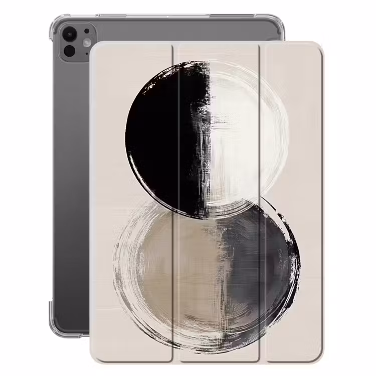 iPad-Hülle - Kreise - Streifen - Minimalistisch - Schwarz — 1