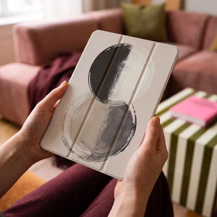 iPad-Hülle - Kreise - Streifen - Minimalistisch - Schwarz — 4