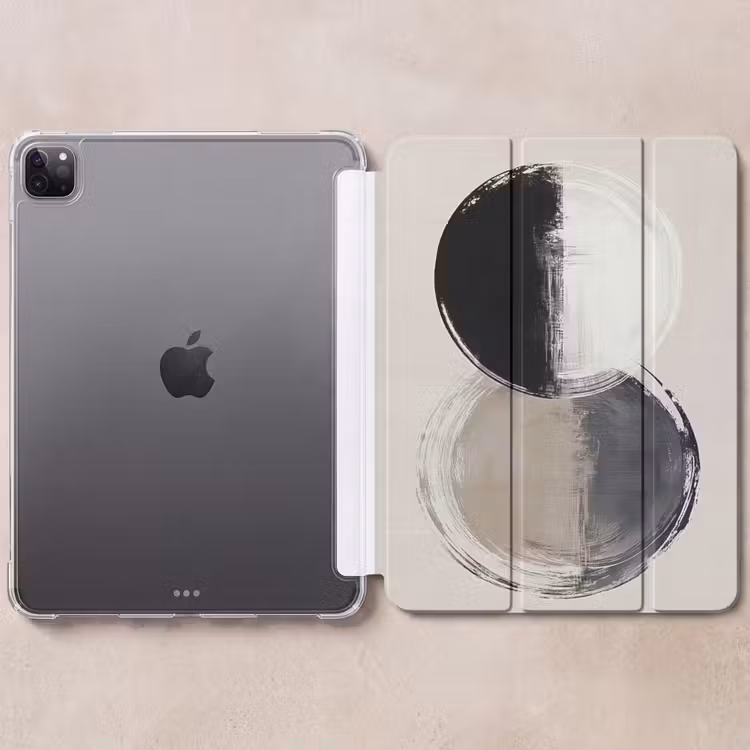 iPad-Hülle - Kreise - Streifen - Minimalistisch - Schwarz — 6