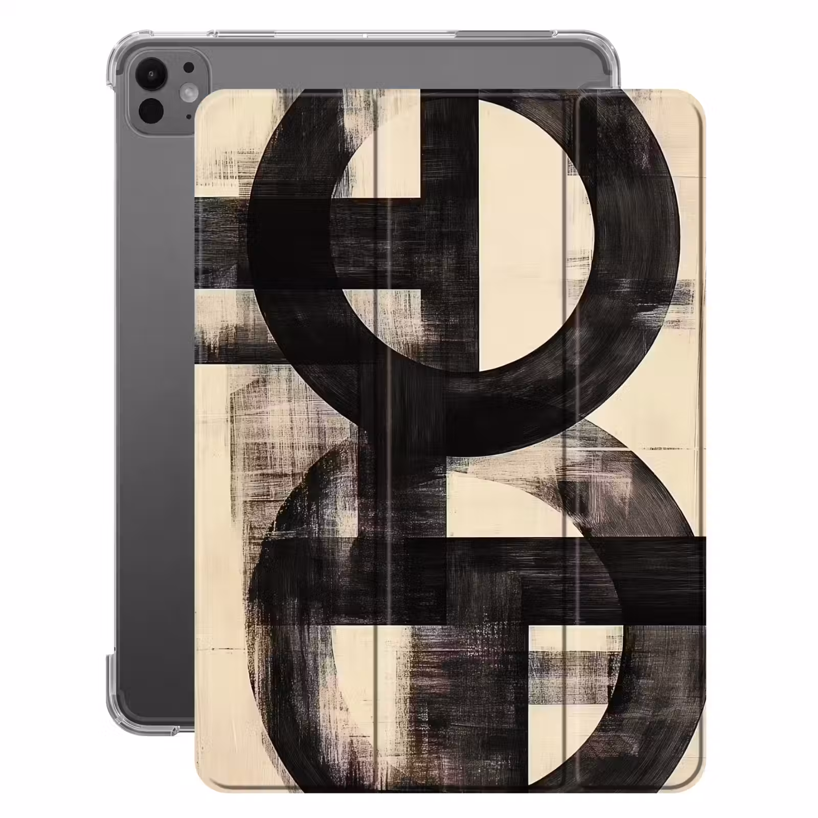 iPad-Hülle - Kreise - Balken - Schwarz - Abstrakt — 1