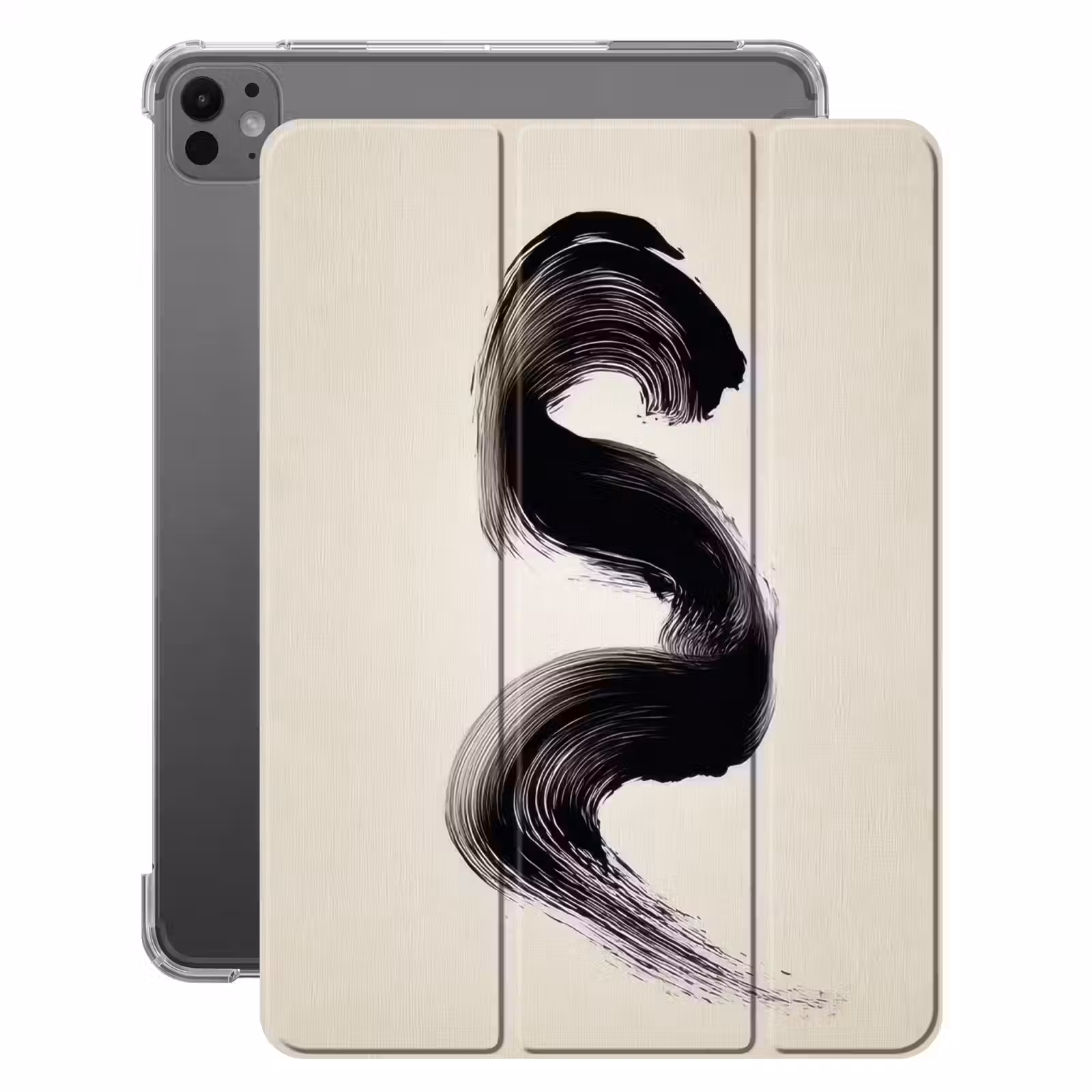 iPad-Hülle - Pinselstrich - Schwarz - Minimalistisch — 1
