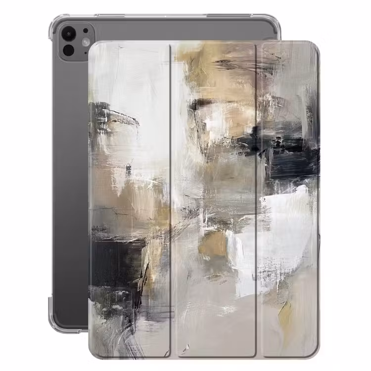 iPad-Hülle - Farbpalette - Pinselstriche - Beige - Neblig — 1