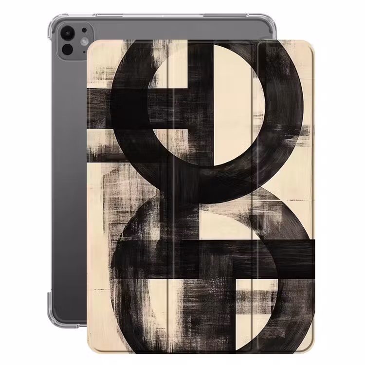 iPad-Hülle - Kreise - Balken - Schwarz - Abstrakt — 1
