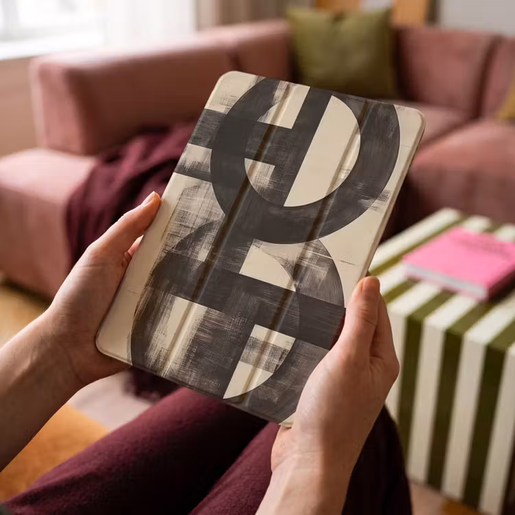 iPad-Hülle - Kreise - Balken - Schwarz - Abstrakt — 4