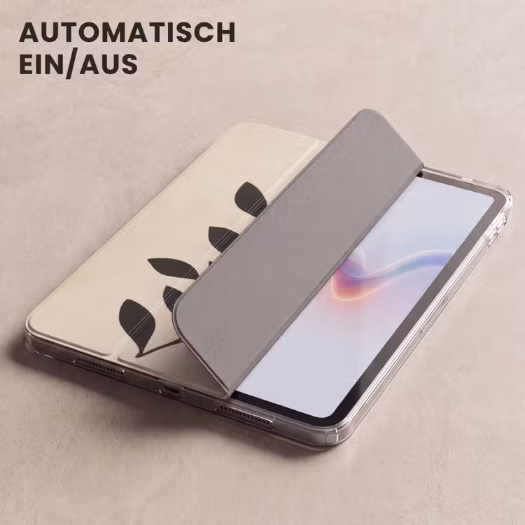 iPad-Hülle - Minimalistisch - Zweig - Blätter - Schwarz — 5