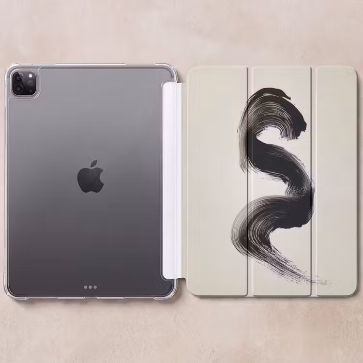 iPad-Hülle - Pinselstrich - Schwarz - Minimalistisch — 6