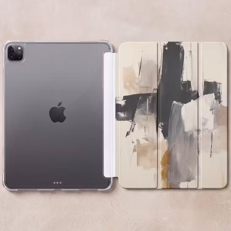 iPad-Hülle - Pinselstriche - Grob - Abstrakt - Beige — 6