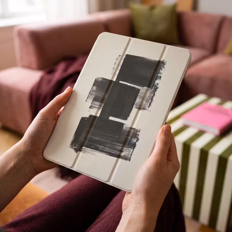 iPad-Hülle - Rechtecke - Pinselstriche - Abstrakt - Schwarz — 4