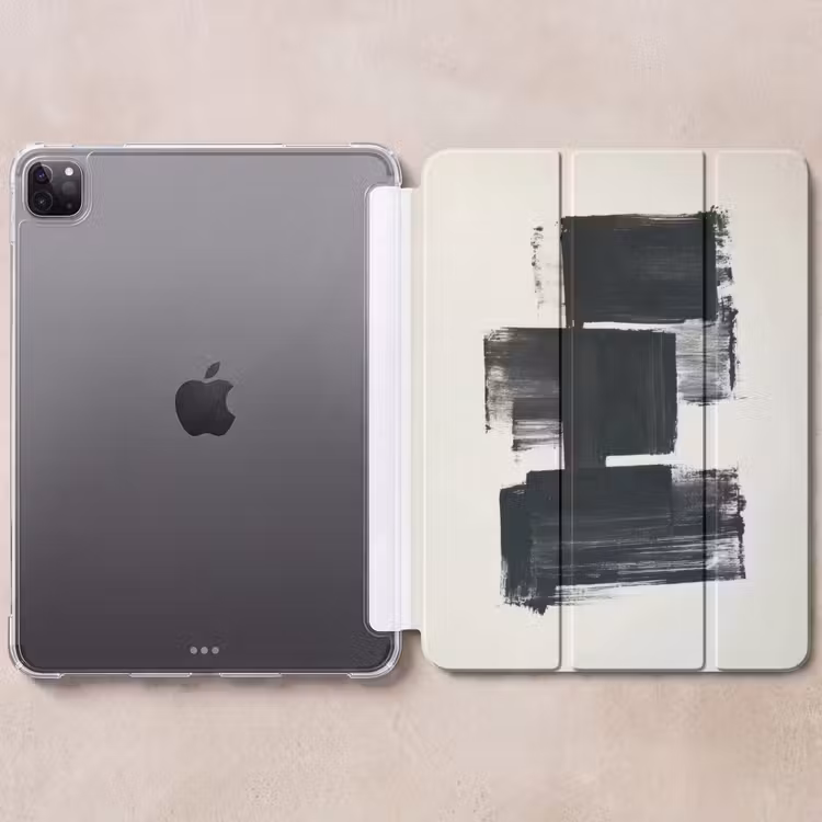 iPad-Hülle - Rechtecke - Pinselstriche - Abstrakt - Schwarz — 6