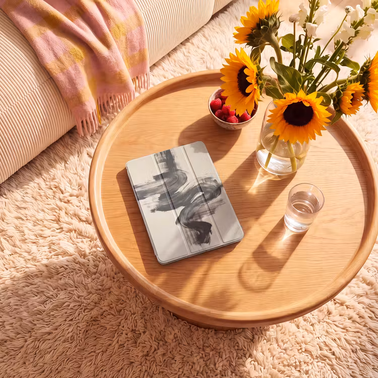 iPad-Hülle - Wellen - Pinselstriche - Beige - Minimalistisch — 2