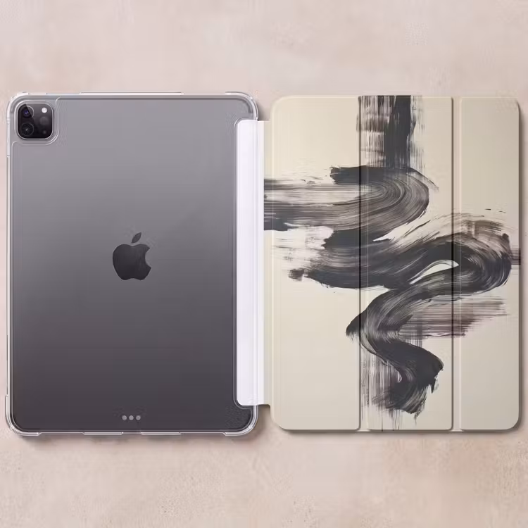 iPad-Hülle - Wellen - Pinselstriche - Beige - Minimalistisch — 6