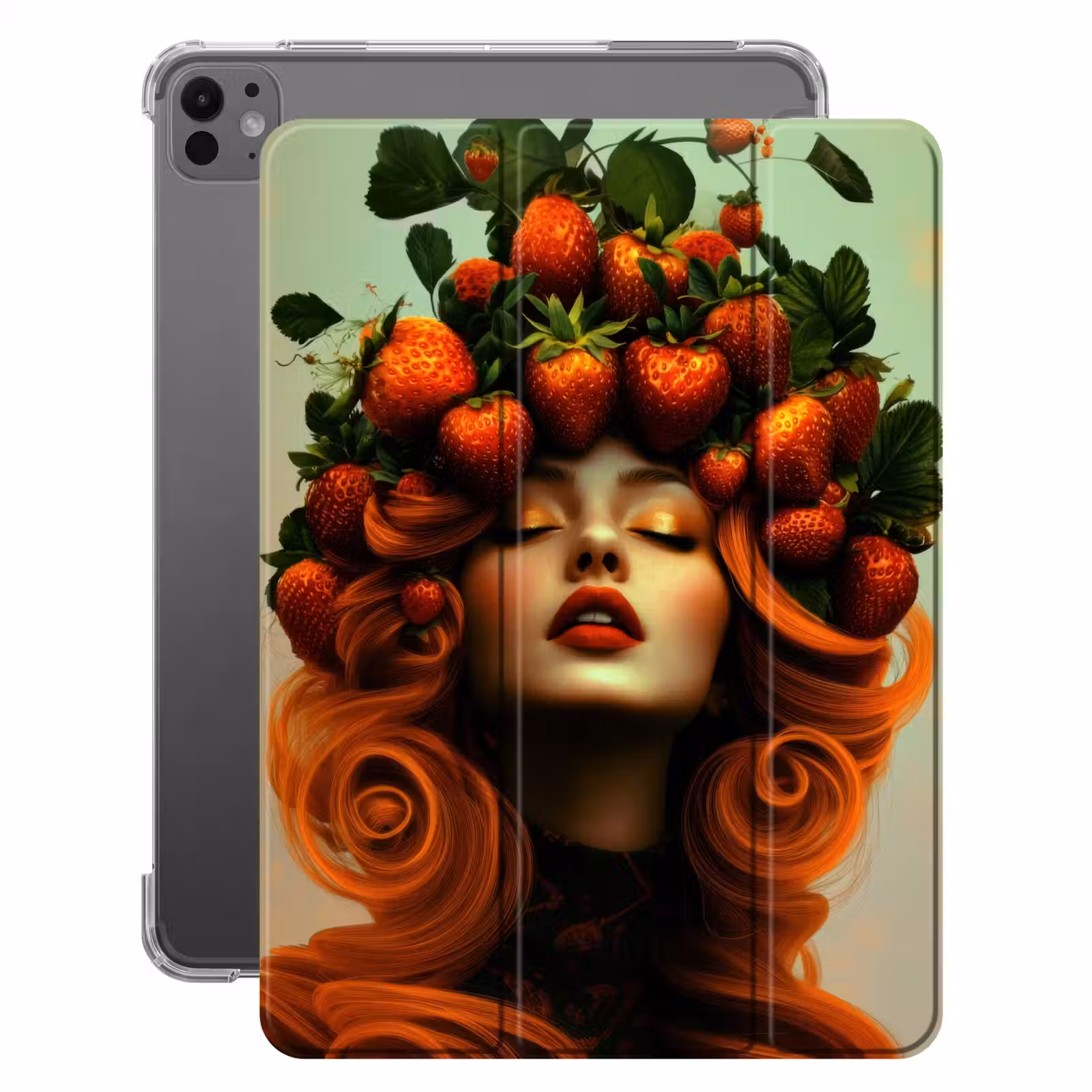 iPad-Hülle - Frau - Erdbeeren - Krone — 1