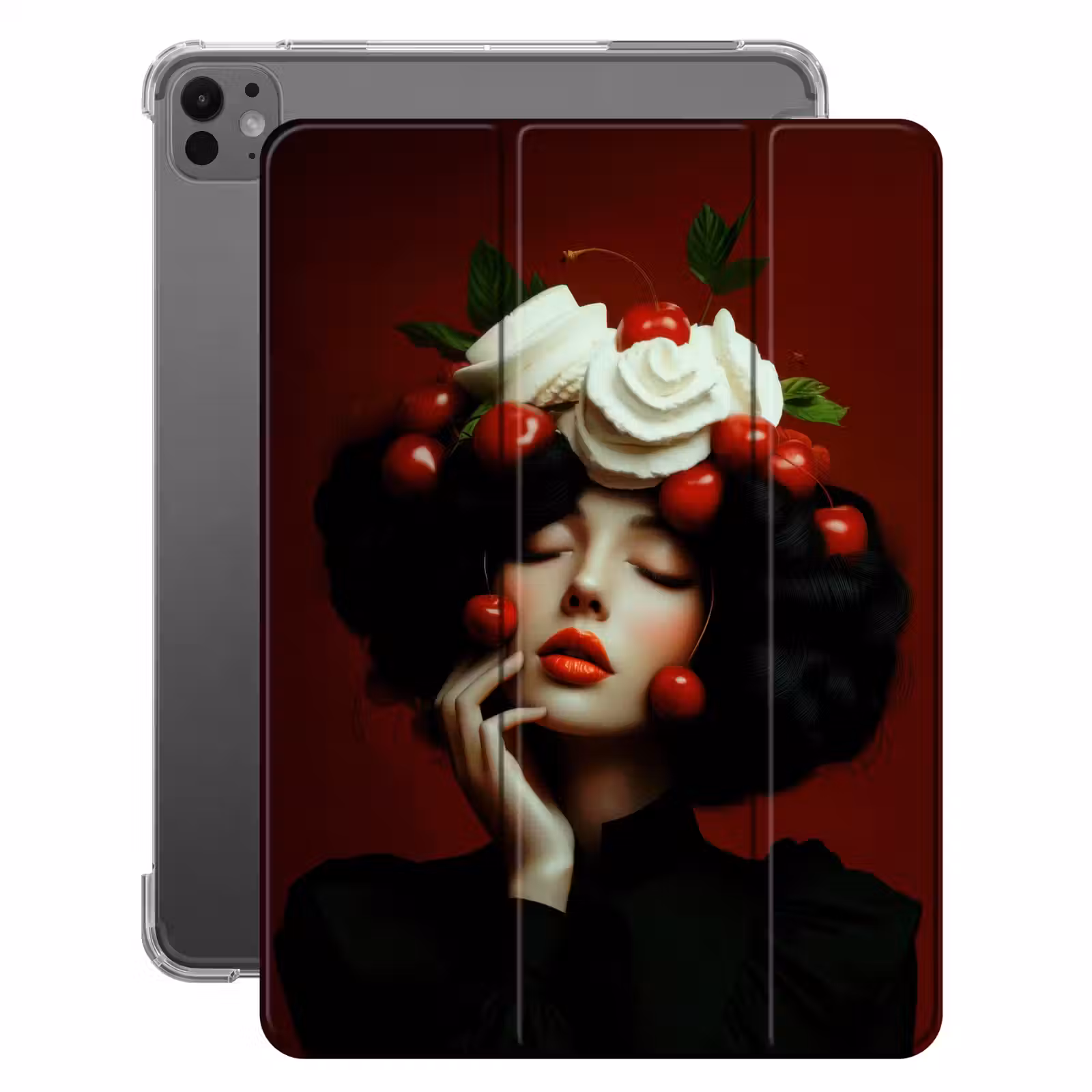 iPad-Hülle - Frau - Kirschen - Schlagsahne — 1