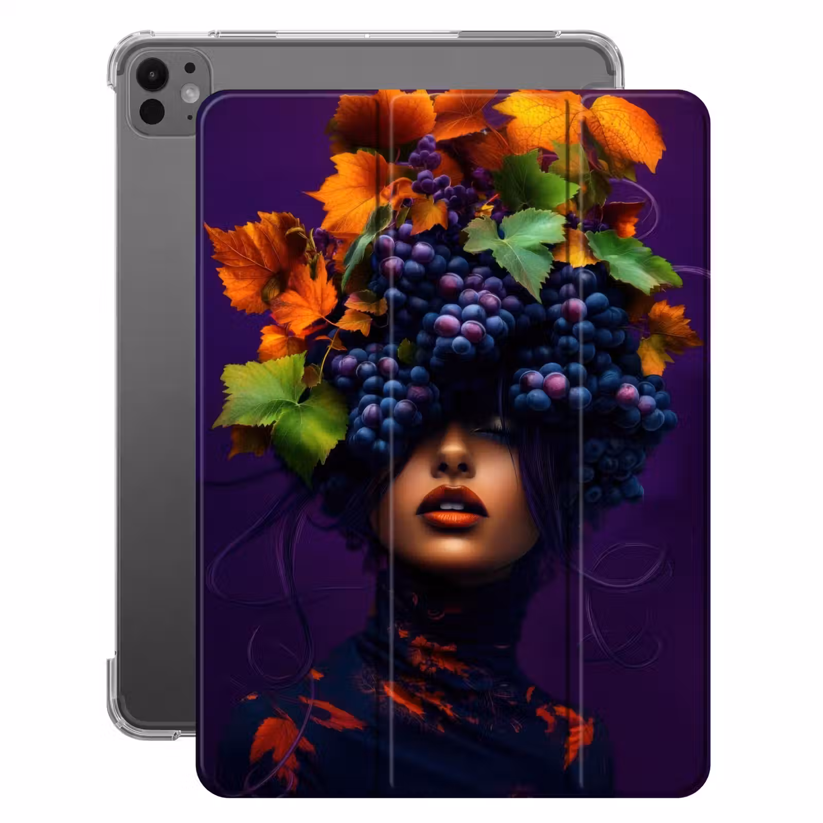 iPad-Hülle - Frau - Lila - Weintrauben — 1