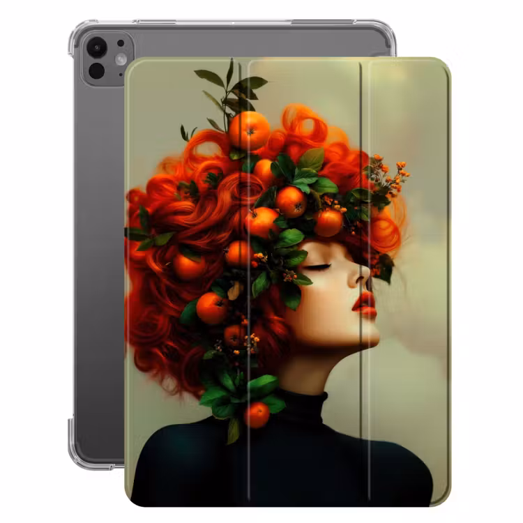 iPad-Hülle - Frau - Äpfel - Rot - Blätter — 1