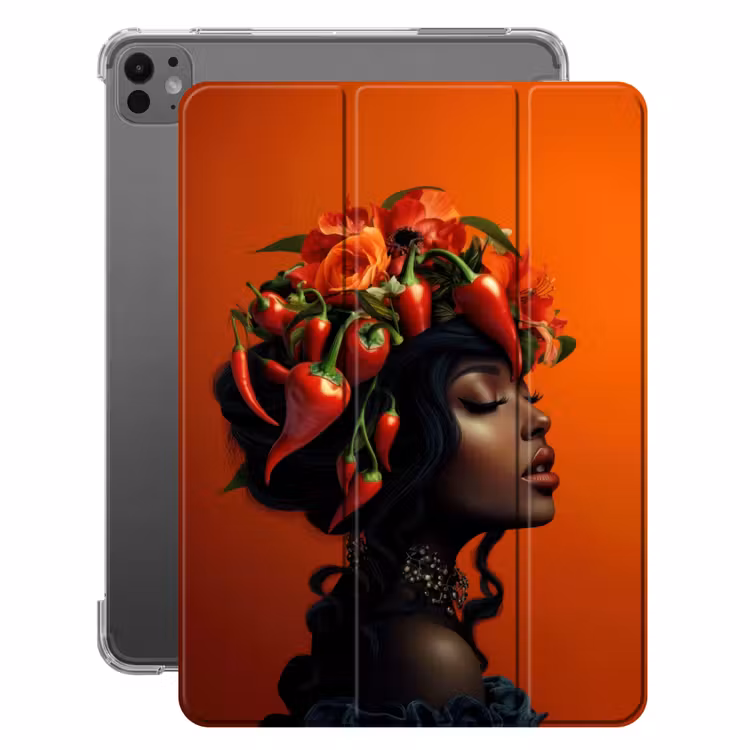 iPad-Hülle - Frau - Chilischoten - Blumen — 1