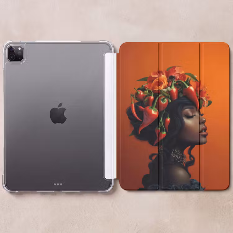 iPad-Hülle - Frau - Chilischoten - Blumen — 6
