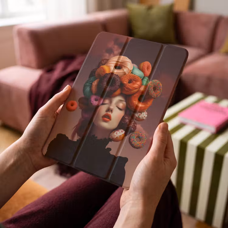 iPad-Hülle - Frau - Donuts - Bunt — 4
