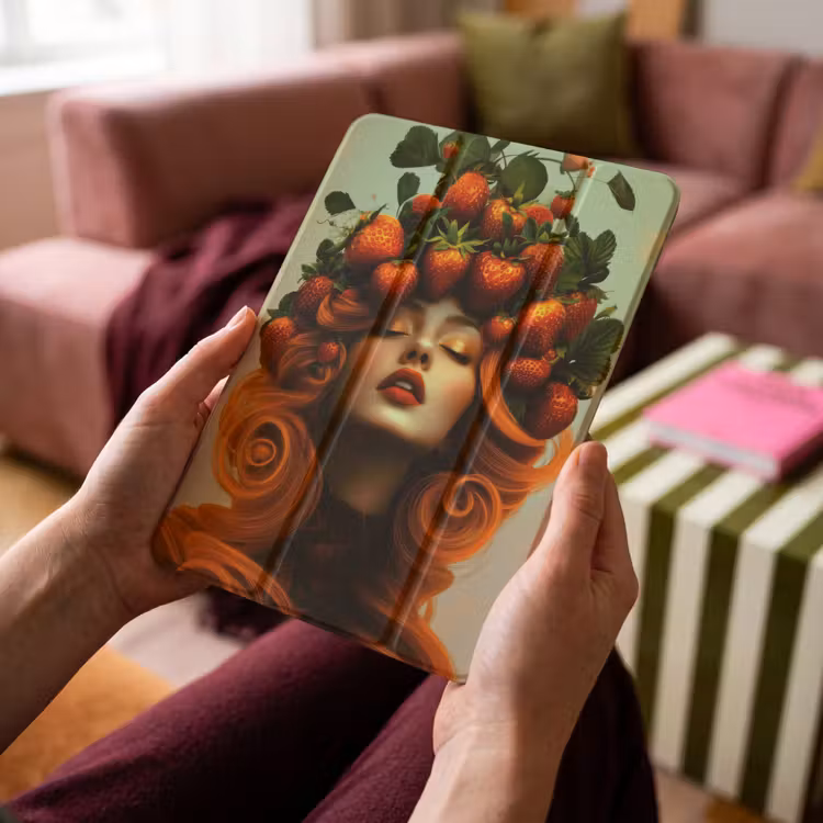 iPad-Hülle - Frau - Erdbeeren - Krone — 4