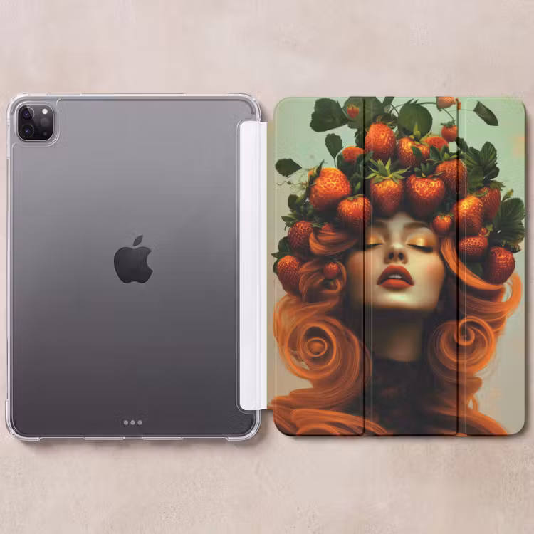 iPad-Hülle - Frau - Erdbeeren - Krone — 6