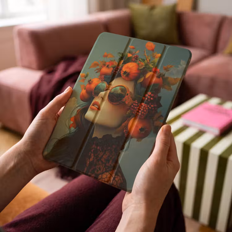 iPad-Hülle - Frau - Granatapfel - Herbst - Sonnenbrille — 4
