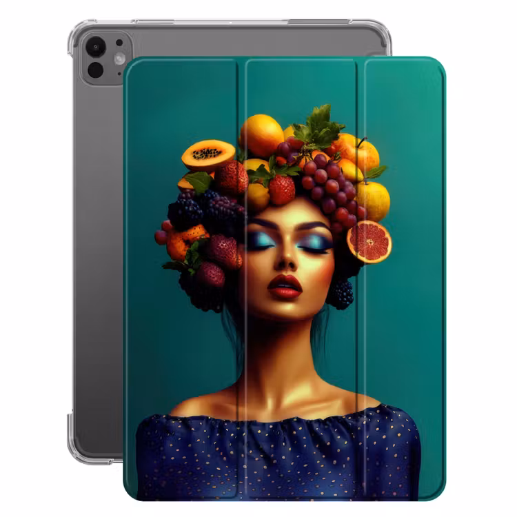 iPad-Hülle - Frau - Kapuzenoberteil - Tropisch - Obst - Weintrauben — 1