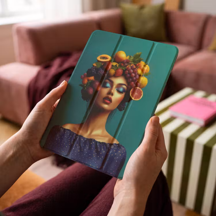 iPad-Hülle - Frau - Kapuzenoberteil - Tropisch - Obst - Weintrauben — 4