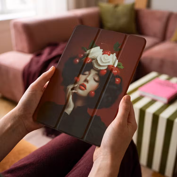 iPad-Hülle - Frau - Kirschen - Schlagsahne — 4