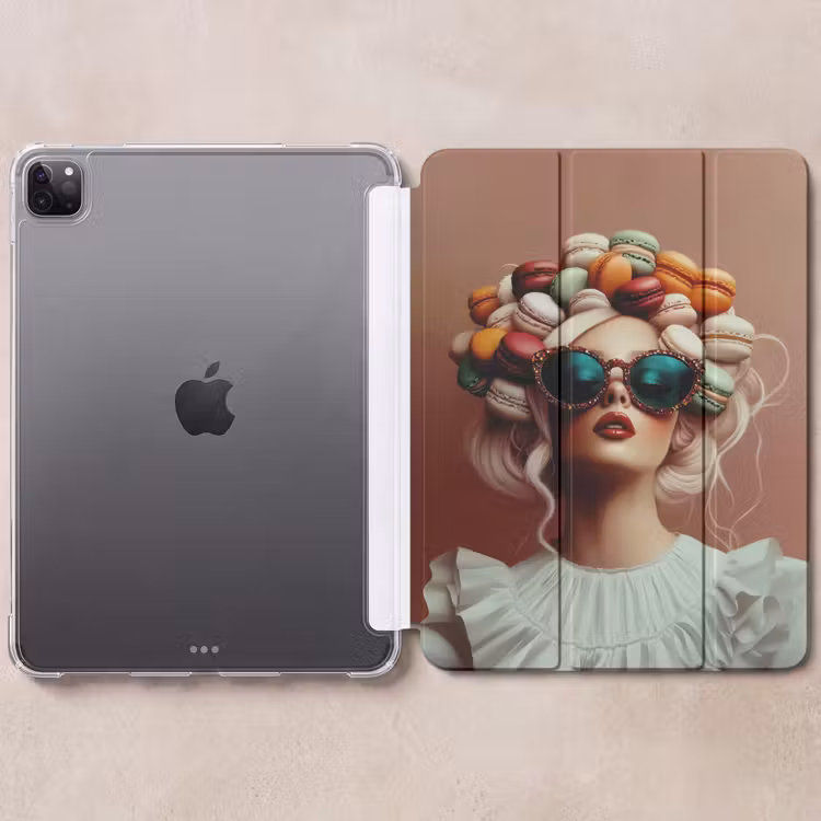 iPad-Hülle - Frau - Makronen - Brille — 6