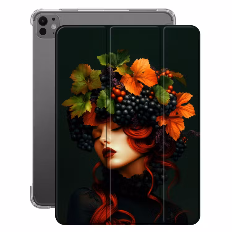 iPad-Hülle - Frau - Rot - Grün - Weintrauben — 1